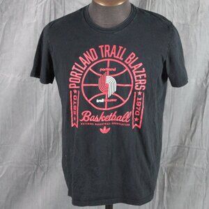 Portland Trailblazers Shirt - Basketball and Logo Graphic by Adidas -Mens Medium